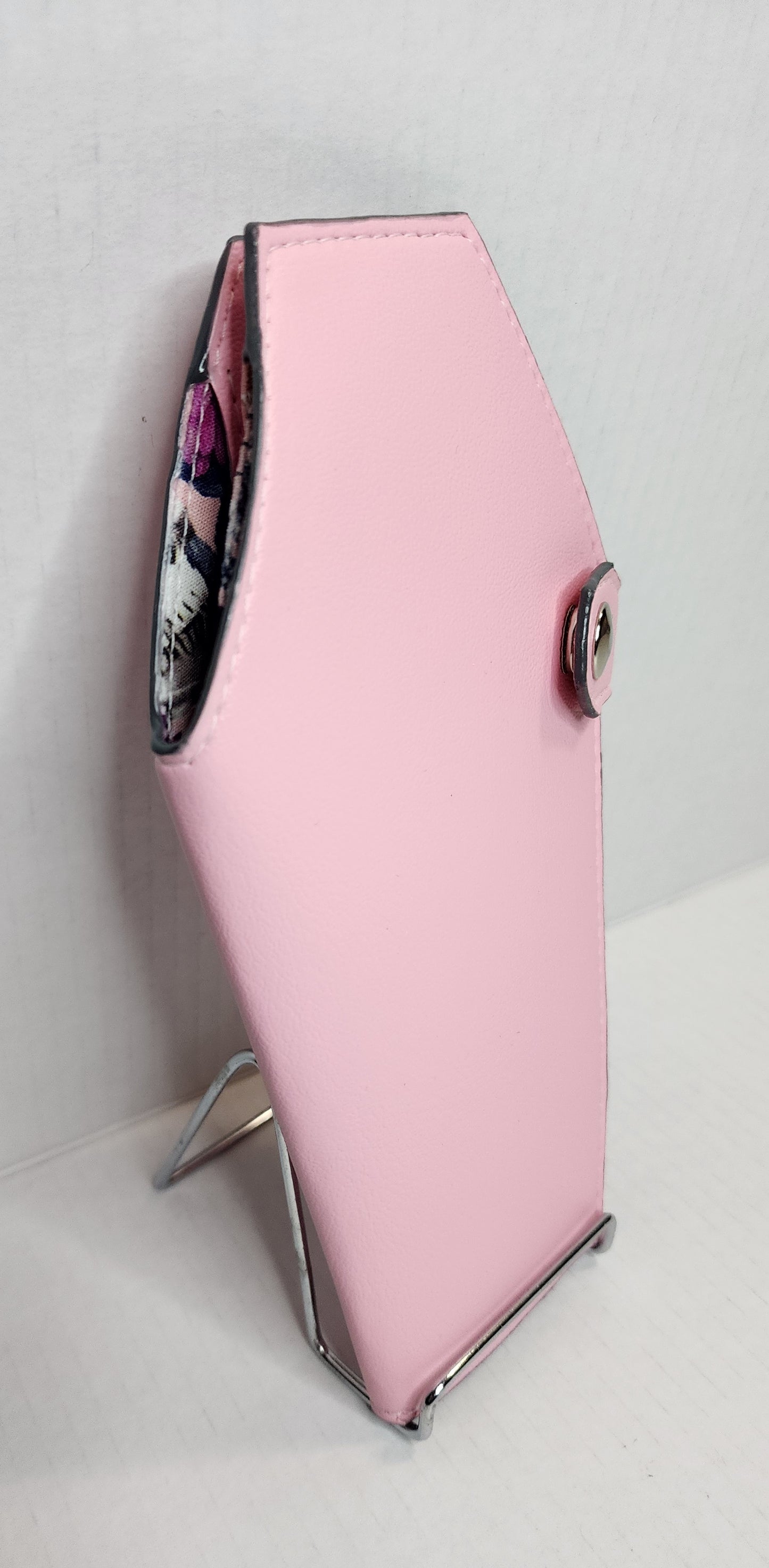 Pink Floral Skull Coffin Wallet