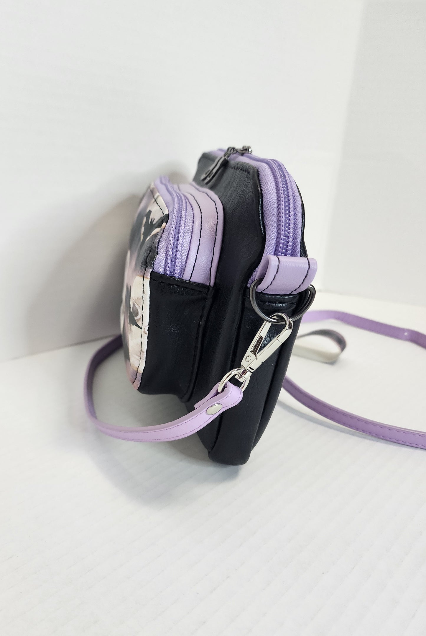 Bats and Moons Shoulder / Crossbody Bag with matching wristlet keychain