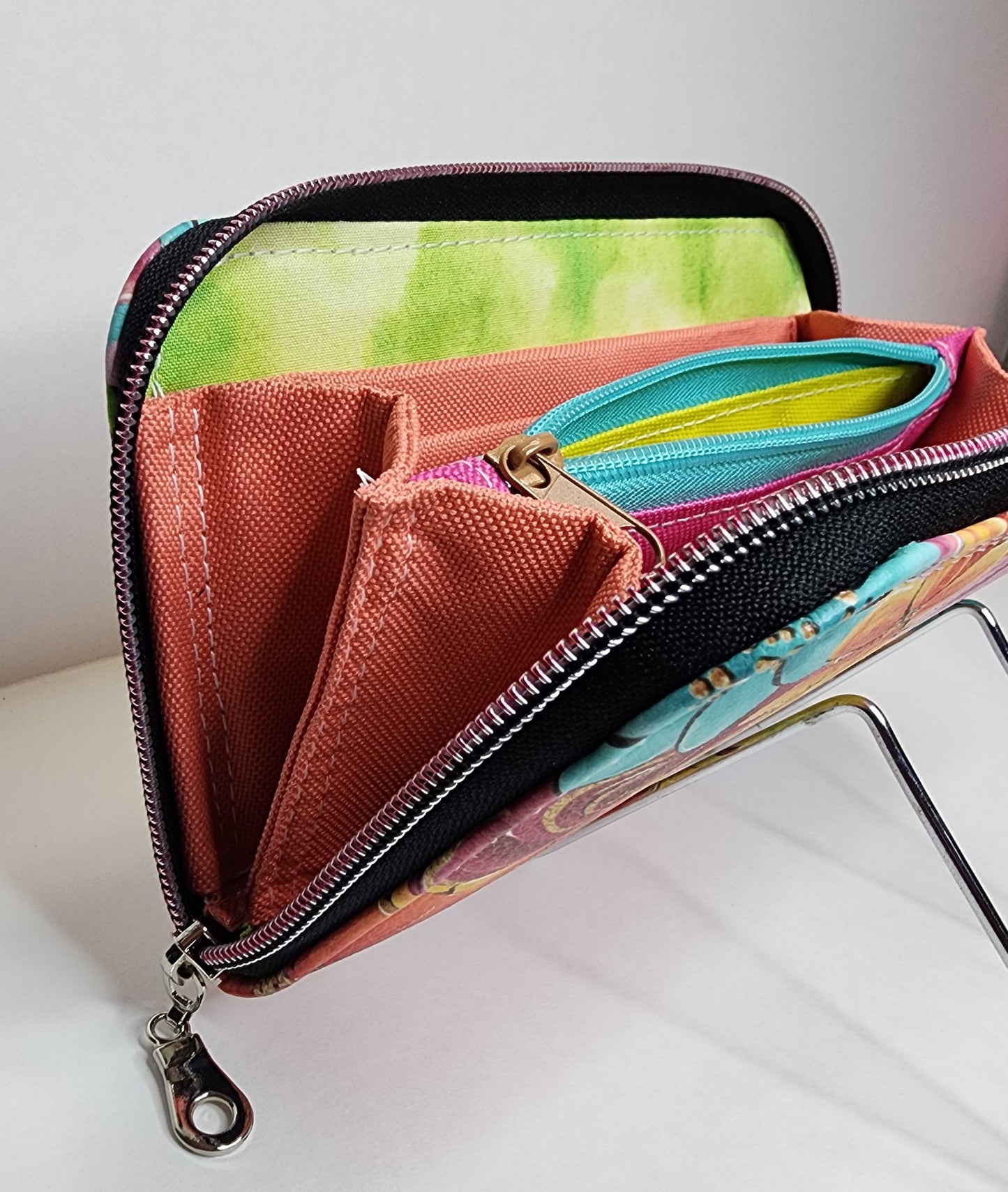 Vibrant Floral Zip Around Wallet