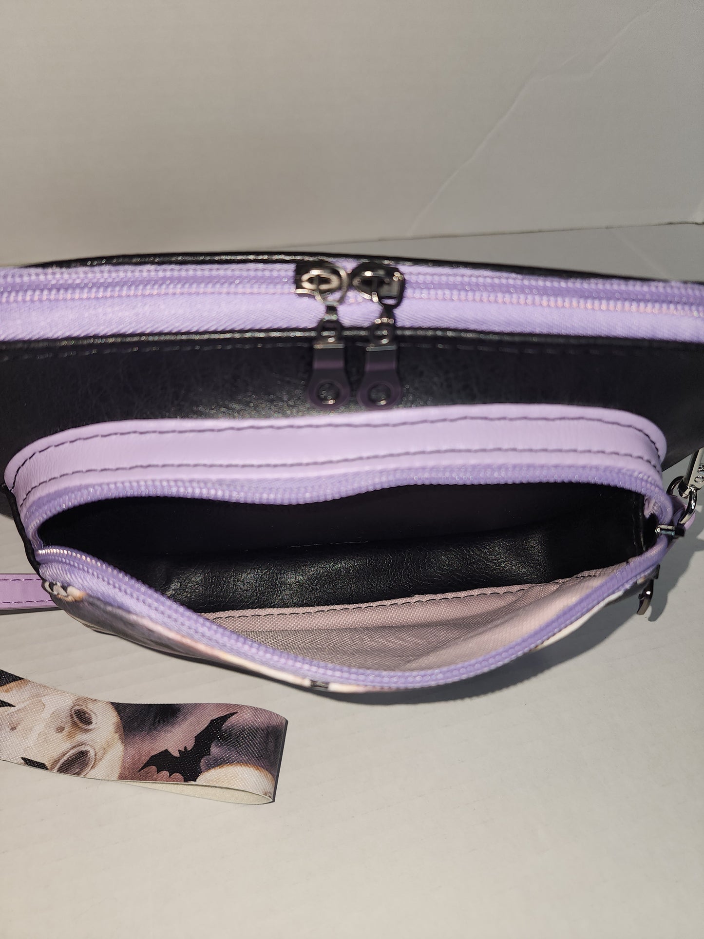 Bats and Moons Shoulder / Crossbody Bag with matching wristlet keychain
