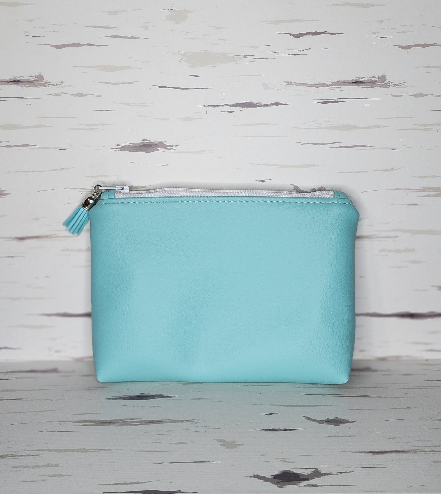 L Blue Boxed Bottom Zipper Pouch