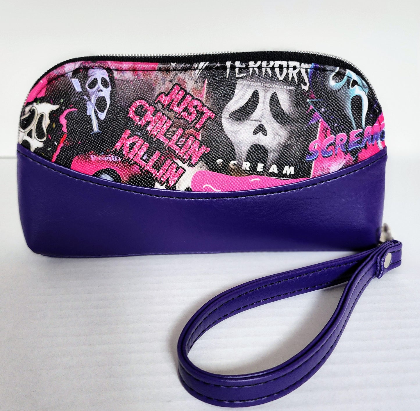 Wazzup Ghost Face Zip Around Wallet