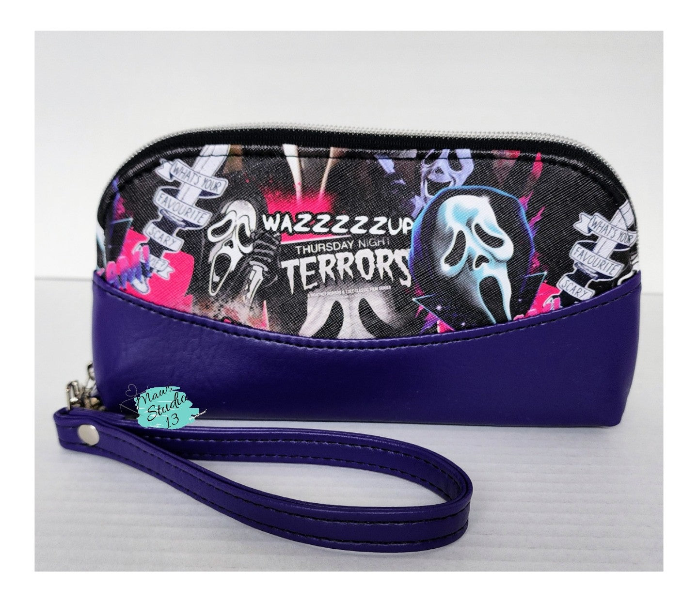Wazzup Ghost Face Zip Around Wallet