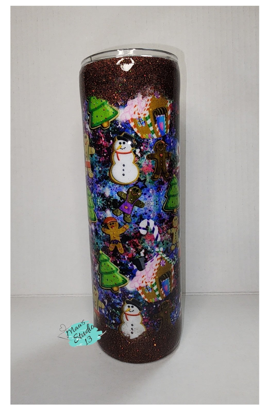 Christmas print Tumbler Cup with Snack Bag Gift Set