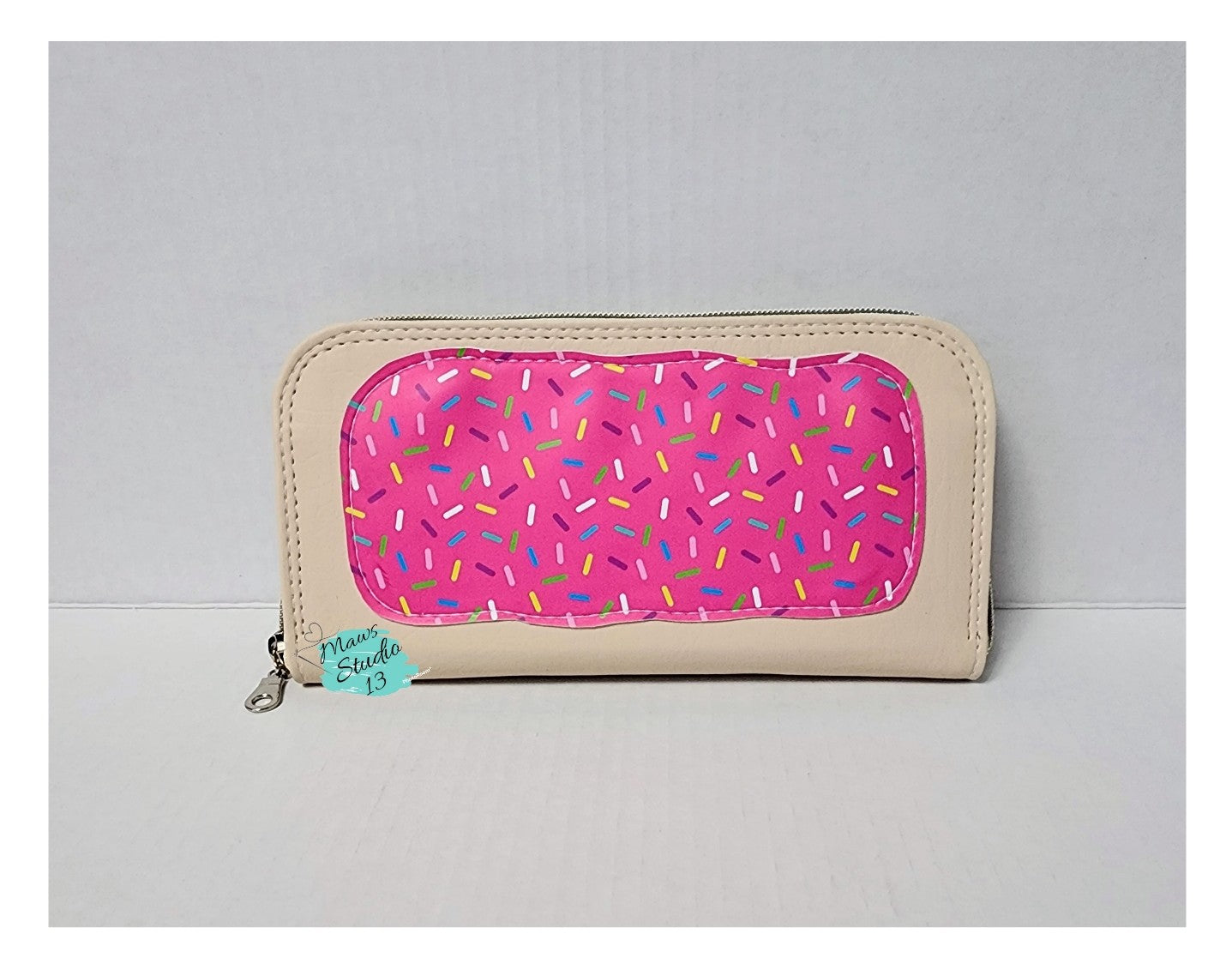 Strawberry pastry zip around wallet