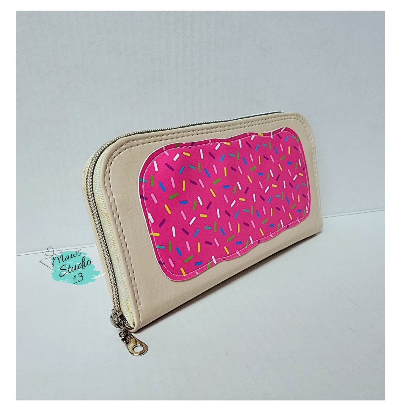 Strawberry pastry zip around wallet