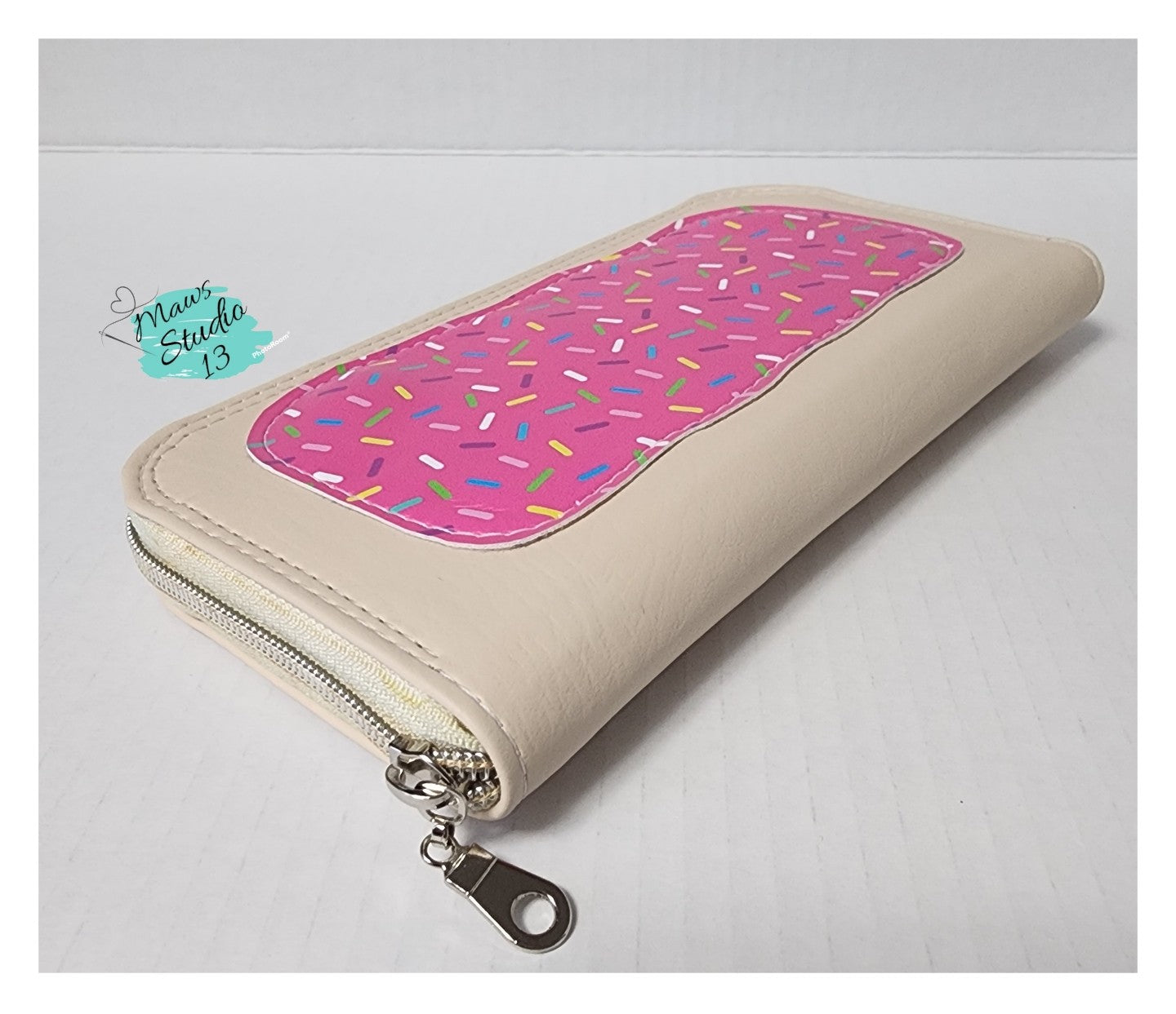 Strawberry pastry zip around wallet