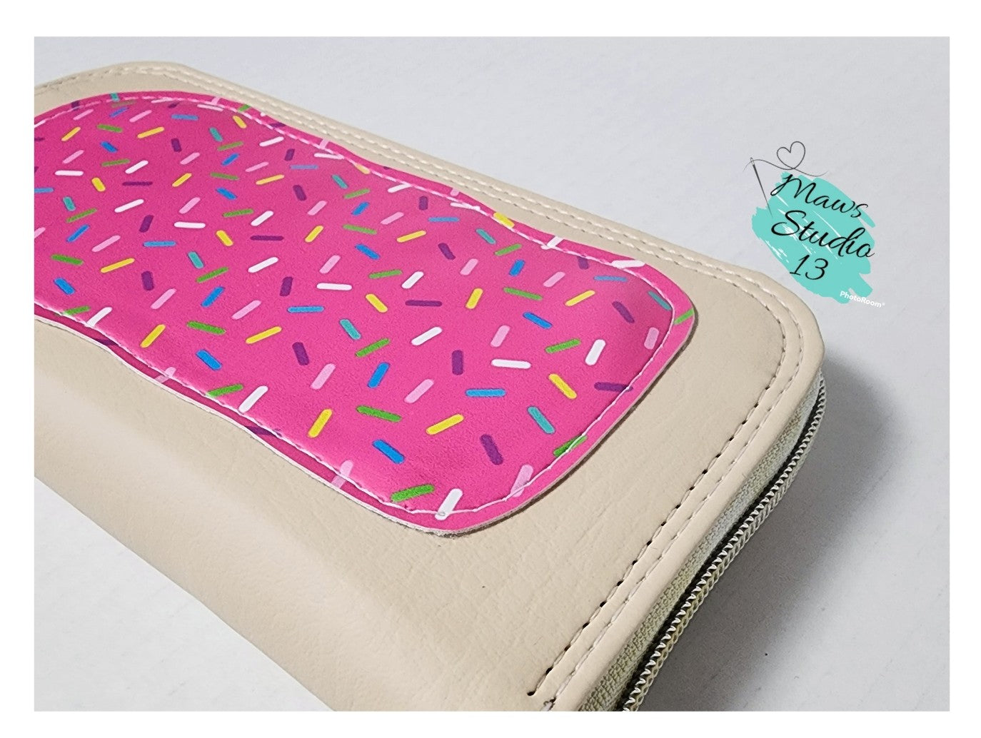 Strawberry pastry zip around wallet