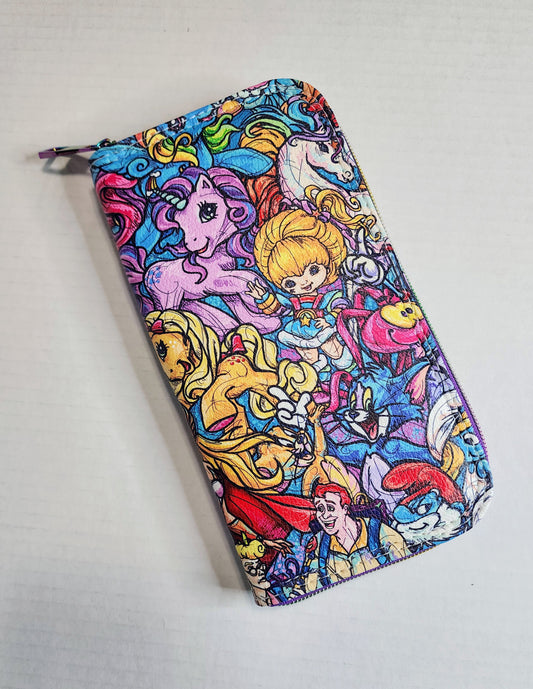 80's Cartoon Zip Around Wallet