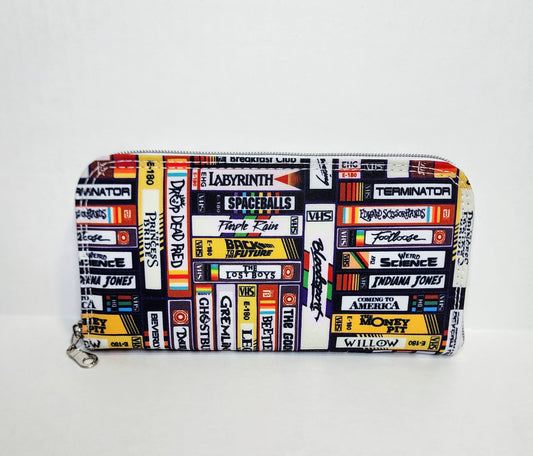 80's VHS Movie Tapes Zip Around Wallet