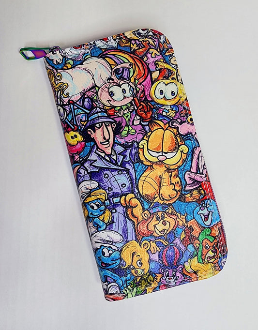 80s Cartoon Nostalgic Zip Around Wallet