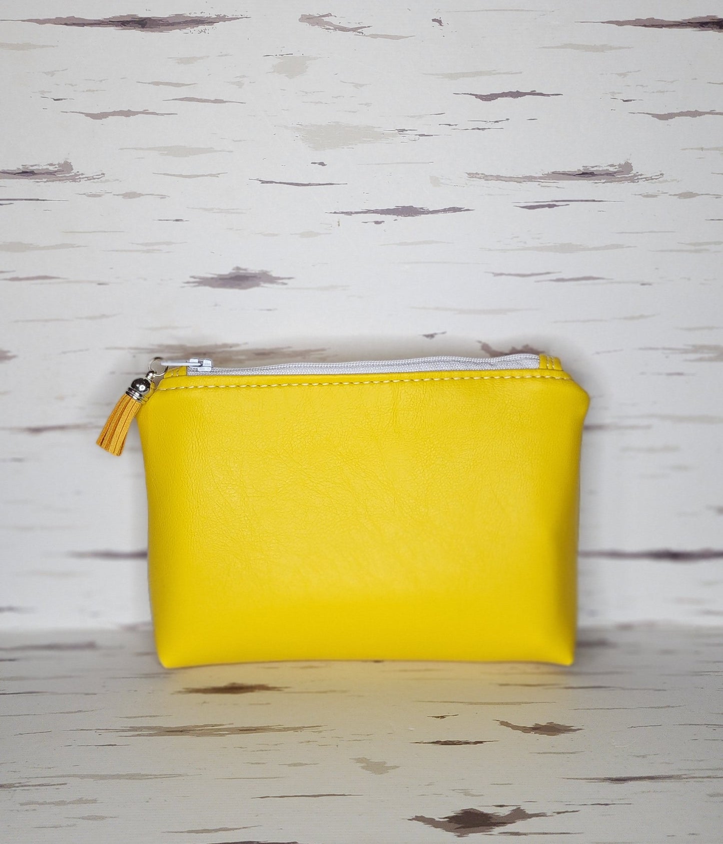 Yellow Boxed Bottom Zipper pouch