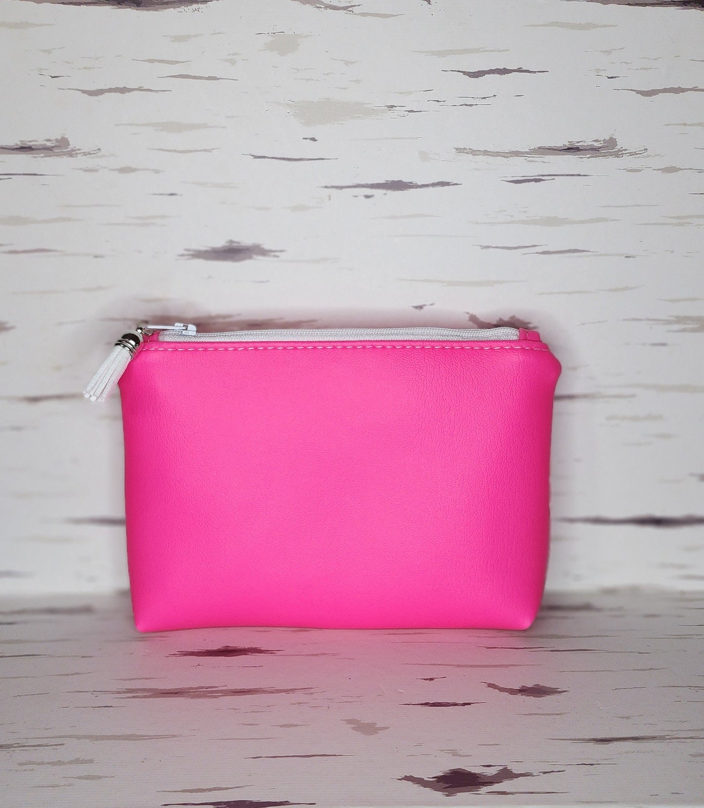 Neo Pink Boxed Bottom Zipper Pouch