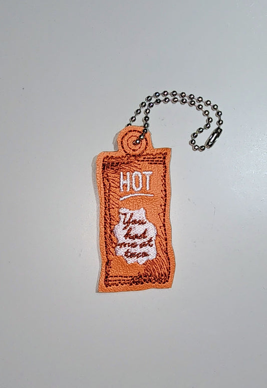 Hot Sauce packet Zipper Charm / Key Chain