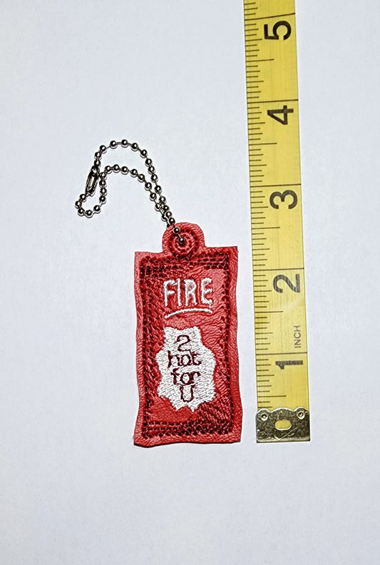 Fire Sauce Packet Zipper Charm / Key Chain